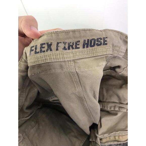 Duluth Trading Pants Mens 34 X 30 Flex Fire Hose Foreman Brown Canvas Work - Picture 5 of 11